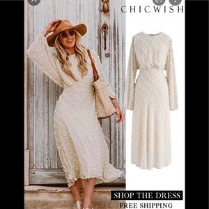Chicwish long sleeve white dress